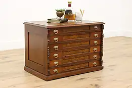 Victorian Antique Oak Spool Cabinet Jewelry Chest HSM #47047