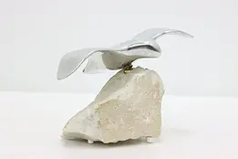 Hoselton Vintage Aluminum Bird on Rock Sculpture #47947
