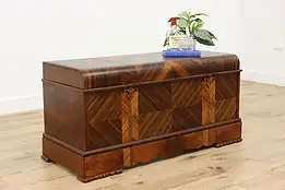 Art Deco Waterfall Vintage Cedar Blanket Chest or Trunk Roos #47261