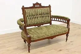 Victorian Eastlake Antique Walnut Settee or Loveseat #47467