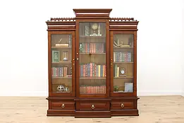 Victorian Eastlake Antique Walnut Triple Bookcase or Display #48082
