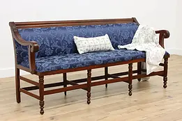Georgian Design Antique Carved Mahogany Settee or Hall Bench #47525