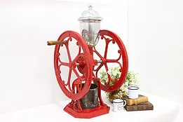 Victorian Farmhouse Antique Iron Coffee Mill Grinder Star #47142