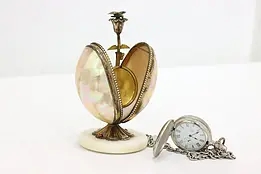 Victorian Antique Abalone Shell & Brass Pocket Watch Case #47676