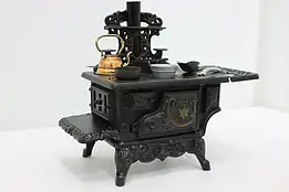 Farmhouse Vintage Cast Iron Miniature Crescent Stove & Pots #47938