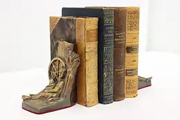 Huckleberry Finn Vintage Bronze Finish Bookends, PMC #47371