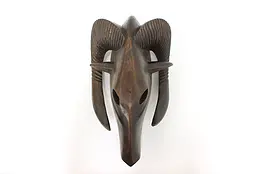Traditional African Folk Art Hand Carved Vintage Ram Mask #47628