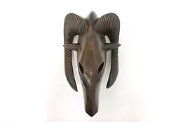 Traditional African Folk Art Hand Carved Vintage Ram Mask #47628