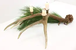 Farmhouse Vintage Mule Deer Antler Candle Holder #48396