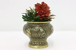 Japanese Antique Cloisonne Enamel over Bronze Vase or Urn #47943
