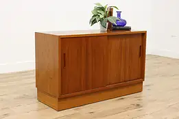 Danish Vintage Teak Office File Cabinet TV Console Hundevad #48264