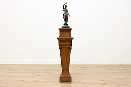 Classical Vintage Carved Sculpture Pedestal Plant Stand #48258