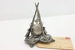 Farmhouse Antique Pewter Rifles Pocket Watch Stand #47664