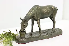 Race Horse Vintage Statue Bronze Finish Farmhouse Sculpture #47784
