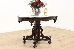 Victorian Renaissance Antique Marble Top Parlor Hall Table #47540