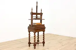 Dutch Antique Carved Walnut Linen or Book Press & Stand #48135