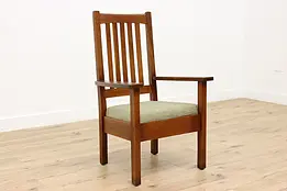 Arts & Crafts Mission Oak Antique Chair, Stickley Quaint #48049
