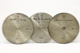 Set of 3 Antique Stella Music Box 17.25" Discs "The Bride" #48474