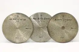 Set of 3 Antique Stella Music Box 17.25" Discs "The Bride" #48474