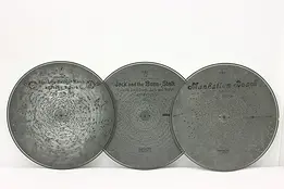 Set of 3 Antique Stella Music Box 17.25" Discs "Manhattan" #48498