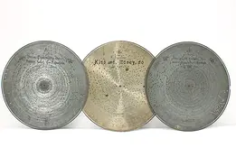 Set of 3 Antique Stella Music Box 17.25" Discs "Kiss Me" #48306