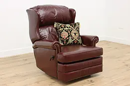 Georgian Design Burgundy Leather Recliner Chair Bradington #48495