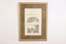 French Château D'Esclimont Antique Engraving 30.5" #48025