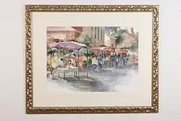 Spring Flower Market Vintage Original Watercolor Elaine 42" #48415