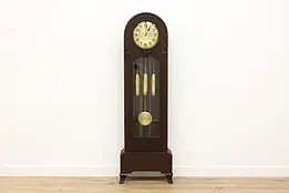 Art Deco Antique German Oak Tall Case Clock Westminster #45179