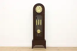 Art Deco Antique German Oak Tall Case Clock Westminster #45179