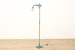 Dragon Antique Bridge Floor Reading Lamp, Painted Shade #48388