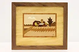 Farmstead Original Marquetry Wall Plaque Bodden 11.5" #48570