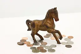 Farmhouse Cast Iron Antique Prancing Horse Coin Bank #46741