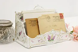 Victorian Antique Painted Porcelain Letter Holder Germany #47984