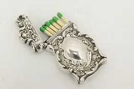 Victorian Antique Sterling Silver Match Safe Case #48072