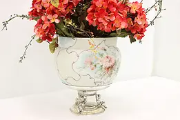 Victorian Antique Centerpiece Vase Silverplate Stand Simpson #48318