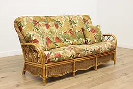 Patio Sunroom Upholstered Wicker Sofa or Couch, Braxton #48551