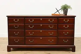 Georgian Vintage Mahogany 12 Drawer Dresser, Link-Taylor #47577