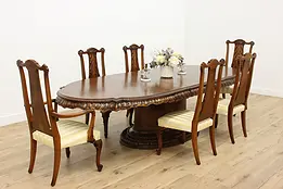 Louis XV De Gaulle Vintage Dining Table & 6 Chairs Romweber #48476