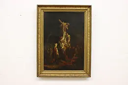 Crucifixion of Jesus after Rembrandt Antique Painting 35.5" #47068