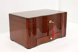 Mahogany Vintage Cigar Tobacco Humidor Box #47918