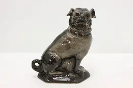 Victorian Antique Hand Painted China Pug Dog Sculpture #48321