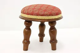 Victorian Farmhouse Antique Carved Walnut Footstool #48413