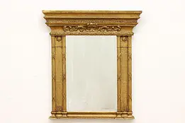 Classical Vintage Carved Gold Beveled Mirror, Shells #47472