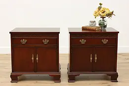 Pair of Georgian Vintage End Tables or Nightstands, Baker #48555