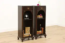 Pair Georgian Antique Nightstands or Bookcases Colonial #48537