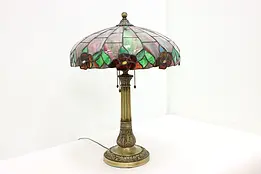 Classical Design Antique Leaded Stained Glass Table Lamp #48236