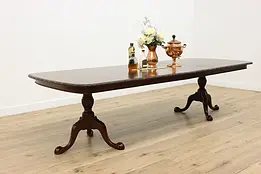 Georgian Antique English Mahogany Dining Table Opens 9.5' #47573