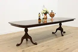 Georgian Antique English Mahogany Dining Table Opens 9.5' #47573