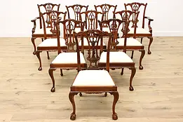 Set of 10 Vintage Georgian Mahogany Dining Chairs, Williams #48483